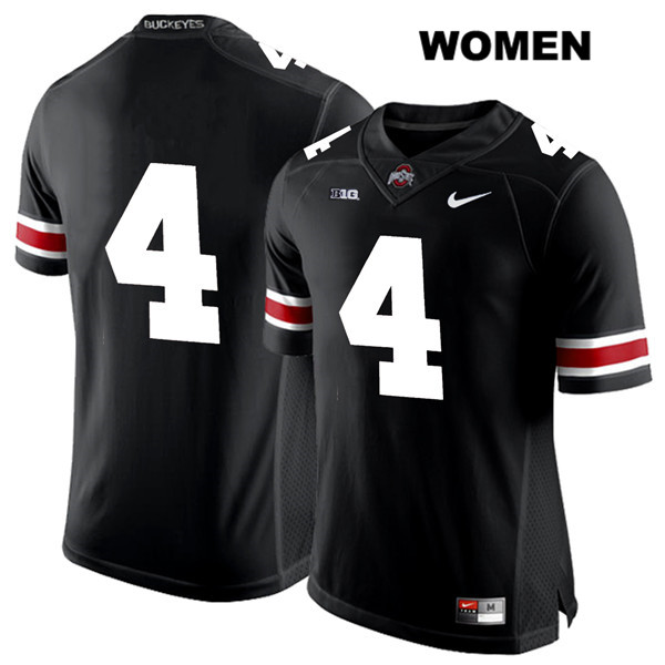 Ohio State Buckeyes Women's Chris Chugunov #4 White Number Black Authentic Nike No Name College NCAA Stitched Football Jersey WF19K14CY